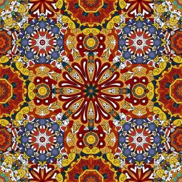 Vector seamless texture with abstract flowers Illustrazione stock