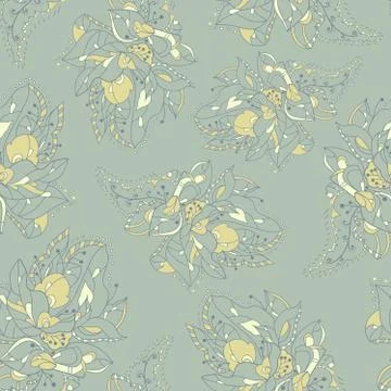 Vector seamless texture with abstract flowers. Tender pattern . Stock Illustration