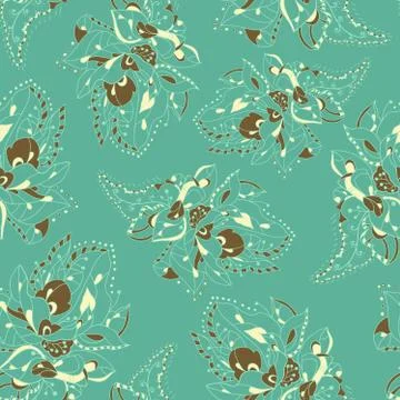 Vector seamless texture with abstract flowers.  Pastel pattern. Stock Illustration
