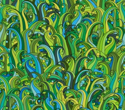 Vector seamless texture with abstract herb elements. Endless background. Doodle Illustrazione stock