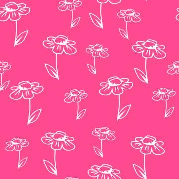 Vector seamless texture background with camomile 1 Stock Illustration