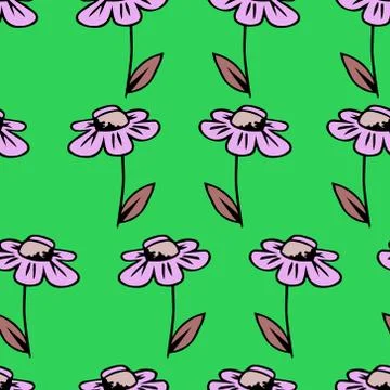 Vector seamless texture background with camomile 2 Stock Illustration