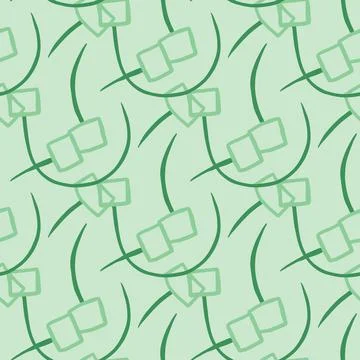 Vector seamless texture background pattern. Hand drawn, green colors. Stock Illustration