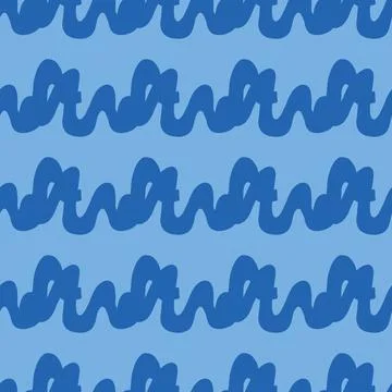 Vector seamless texture background pattern. Hand drawn, blue colors. Stock Illustration