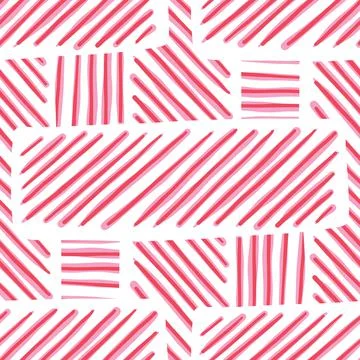 Vector seamless texture background pattern. Hand drawn, red, pink, white colo Stock Illustration