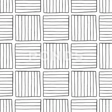 Vector seamless texture background pattern. Hand drawn, black, white colors. Stock Illustration
