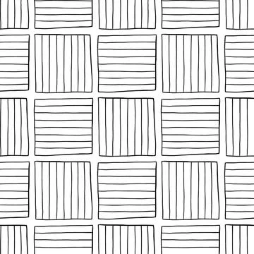Vector seamless texture background pattern. Hand drawn, black, white colors. Stock Illustration