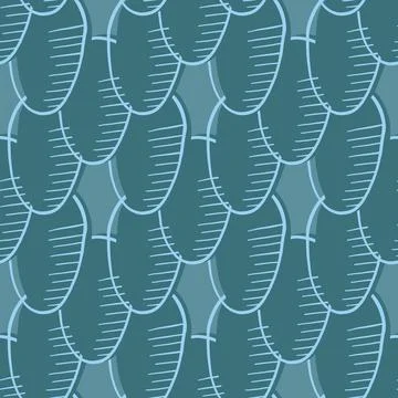 Vector seamless texture background pattern. Hand drawn, blue colors. Stock Illustration