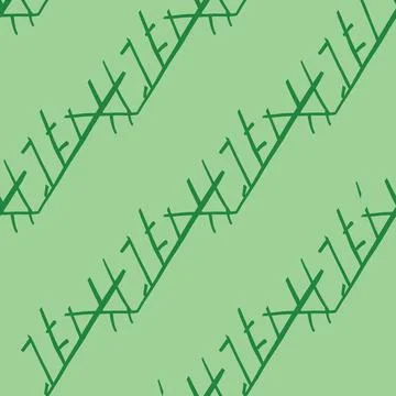 Vector seamless texture background pattern. Hand drawn, green colors. Stock Illustration