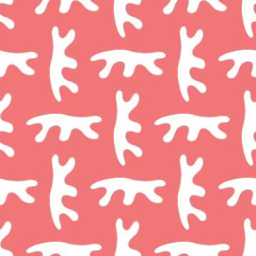 Vector seamless texture background pattern. Hand drawn, red, white colors. Stock Illustration