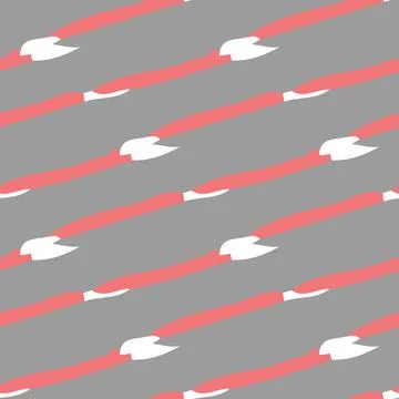 Vector seamless texture background pattern. Hand drawn, grey, red, white colo Stock Illustration