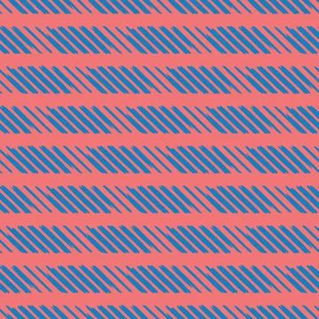 Vector seamless texture background pattern. Hand drawn, red, blue colors. Stock Illustration