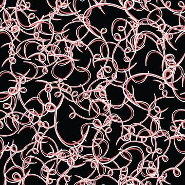 Vector seamless texture background pattern. Hand drawn, black, red, white col Ilustración de archivo