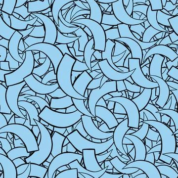 Vector seamless texture background pattern. Hand drawn, black, blue colors. Stock Illustration