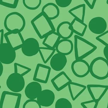 Vector seamless texture background pattern. Hand drawn, green colors. Stock Illustration