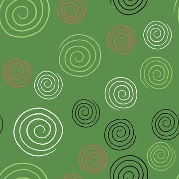 Vector seamless texture background pattern. Hand drawn, green, white, red, bl Stockillustratie