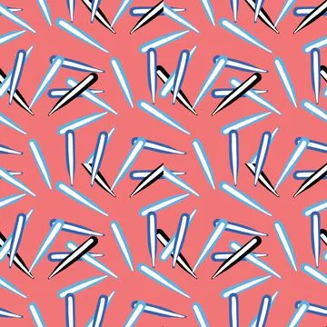 Vector seamless texture background pattern. Hand drawn, red, blue, black, whi Stock Illustration