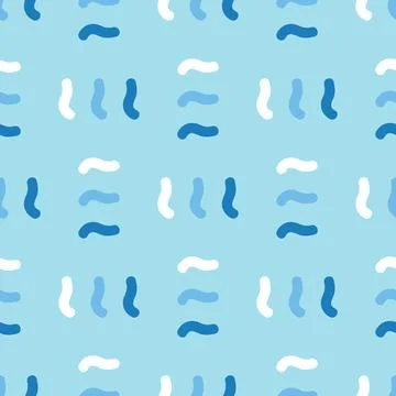 Vector seamless texture background pattern. Hand drawn, blue, white colors. Stock Illustration