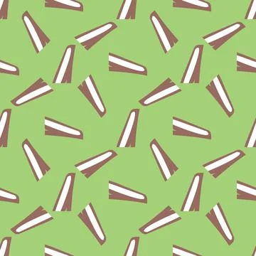 Vector seamless texture background pattern. Hand drawn, green, brown, white c Stock Illustration