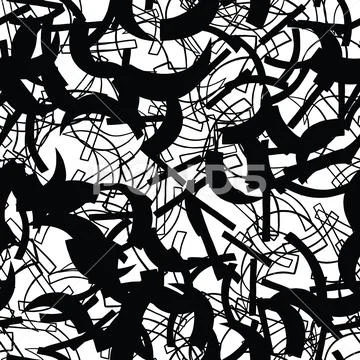Vector seamless texture background pattern. Hand drawn, black, white colors. Stock Illustration