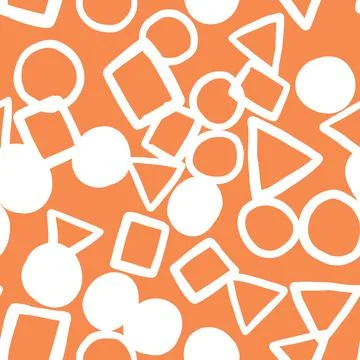 Vector seamless texture background pattern. Hand drawn, orange, white colors. 스톡 일러스트