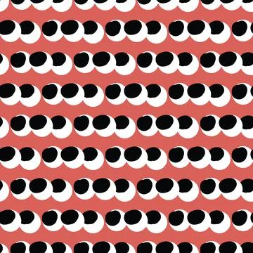 Vector seamless texture background pattern. Hand drawn, red, black,. white co Stock Illustration