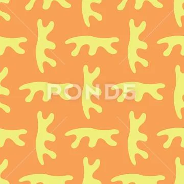 Vector seamless texture background pattern. Hand drawn, orange, yellow colors Stock Illustration