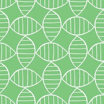 Vector seamless texture background pattern. Hand drawn, green, white colors. Stock Illustration