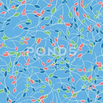 Vector seamless texture background pattern. Hand drawn, blue, red, green, whi Stock Illustration