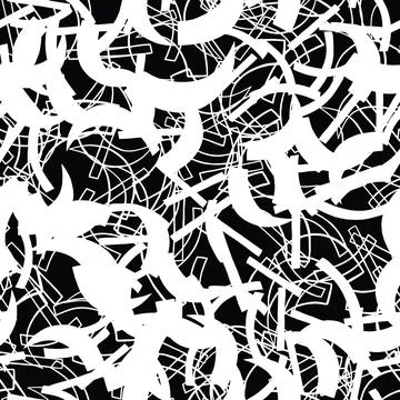 Vector seamless texture background pattern. Hand drawn, black, white colors. Stock Illustration