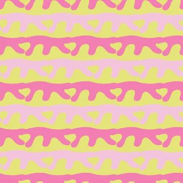 Vector seamless texture background pattern. Hand drawn, pink, yellow colors. Stock Illustration