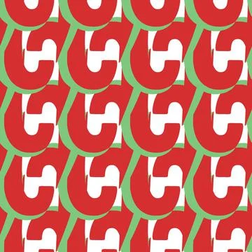 Vector seamless texture background pattern. Hand drawn, red, green, white col Stock Illustration