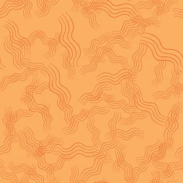 Vector seamless texture background pattern. Hand drawn, orange colors. Stock Illustration