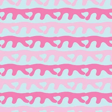Vector seamless texture background pattern. Hand drawn, blue, pink colors. Stock Illustration