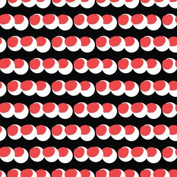 Vector seamless texture background pattern. Hand drawn, black, red, white col Stock Illustration