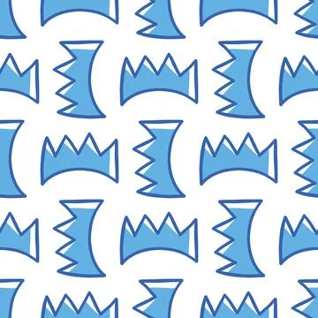 Vector seamless texture background pattern. Hand drawn, blue, white colors. Illustrazione stock