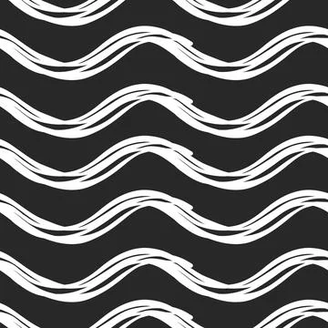 Vector seamless texture background pattern. Hand drawn, black, white colors. Illustrazione stock