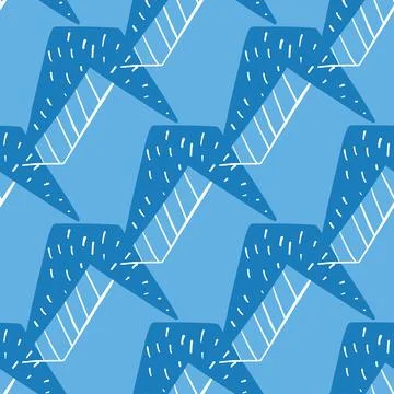 Vector seamless texture background pattern. Hand drawn, blue, white colors. Stock Illustration