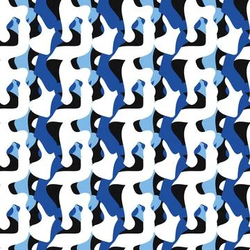 Vector seamless texture background pattern. Hand drawn, blue, black, white co Stock Illustration
