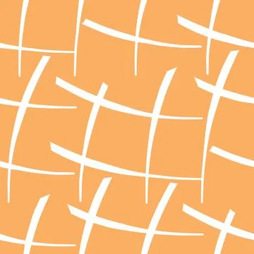 Vector seamless texture background pattern. Hand drawn, orange, white colors. Stock Illustration