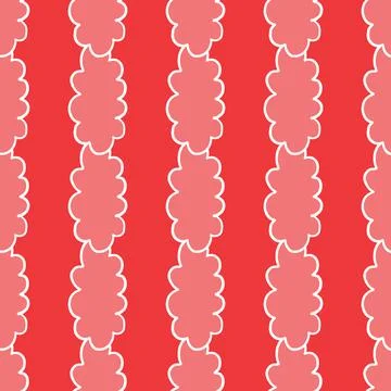 Vector seamless texture background pattern. Hand drawn, red, white colors. Stock Illustration