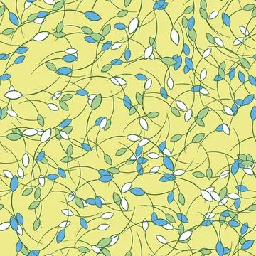 Vector seamless texture background pattern. Hand drawn, yellow, green, blue,  Illustrazione stock