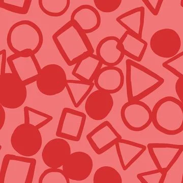 Vector seamless texture background pattern. Hand drawn, red colors. Stock Illustration