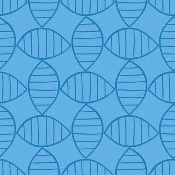 Vector seamless texture background pattern. Hand drawn, blue colors. Stock Illustration