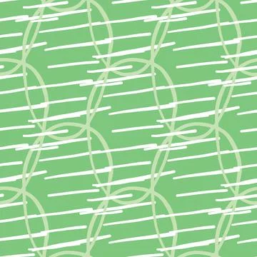 Vector seamless texture background pattern. Hand drawn, green, white colors. Stock Illustration