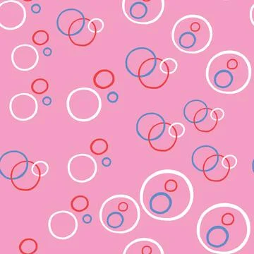 Vector seamless texture background pattern. Hand drawn, pink, blue, red, whit 스톡 일러스트