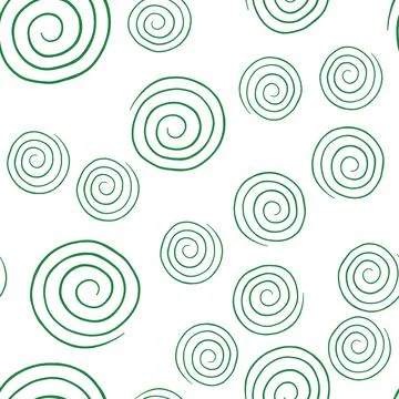Vector seamless texture background pattern. Hand drawn, green, white colors. Stock Illustration
