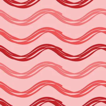 Vector seamless texture background pattern. Hand drawn, red, pink colors. Stock Illustration