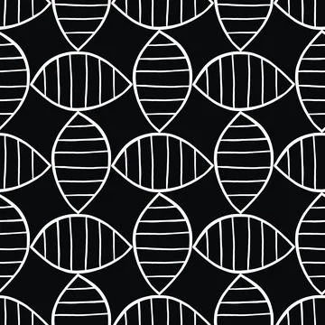 Vector seamless texture background pattern. Hand drawn, black, white colors. Stock Illustration