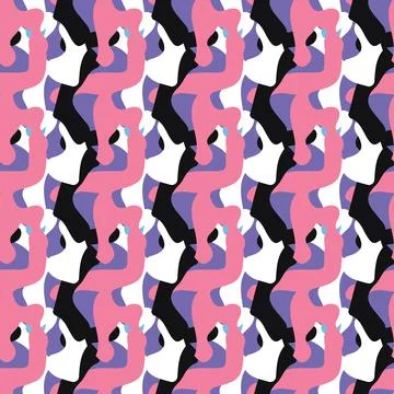 Vector seamless texture background pattern. Hand drawn, pink, purple, black,  Stock Illustration